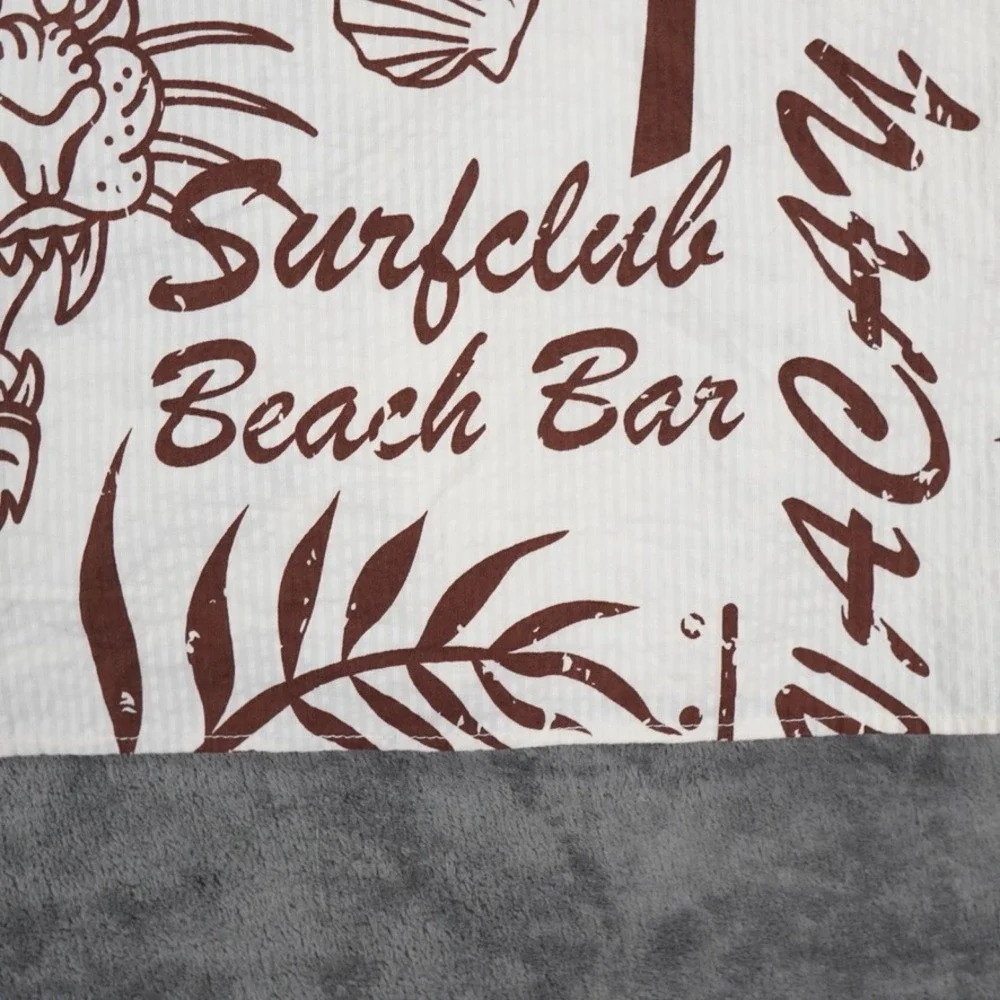Distortion Hawaiian Tiger Shirt Men L Cream Beach‎ Club Bar Graphic Streetwear